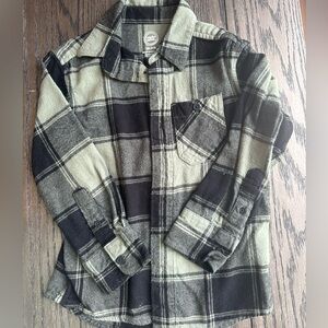 Wonder Nation Black and Green flannel shirt